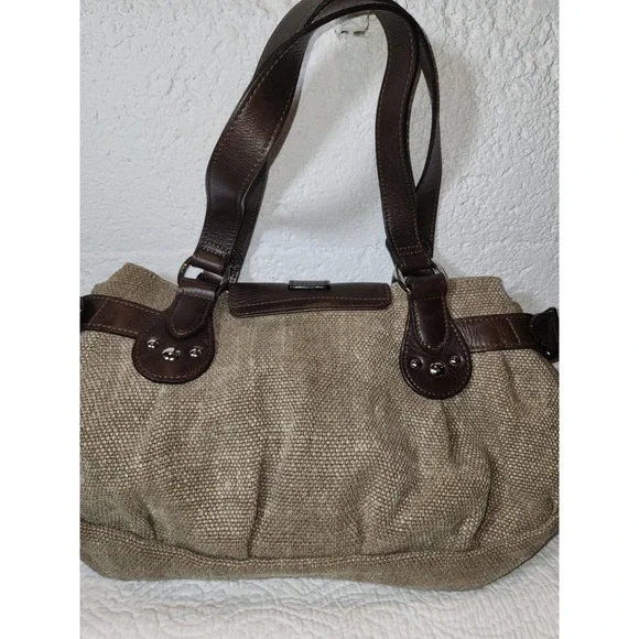 Longchamp Paris Idole Hobo Bag Brown Double Handle Fabric With Leather. VTG EUC - Picture 6 of 11
